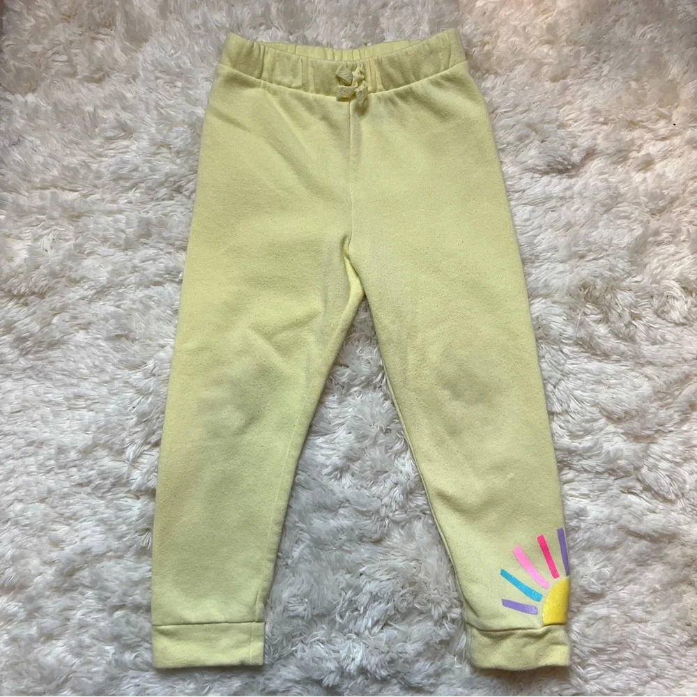 The Children's Place Girls 4t Sweatsuit Pink and Yellow 2 Sets Fleece Lined